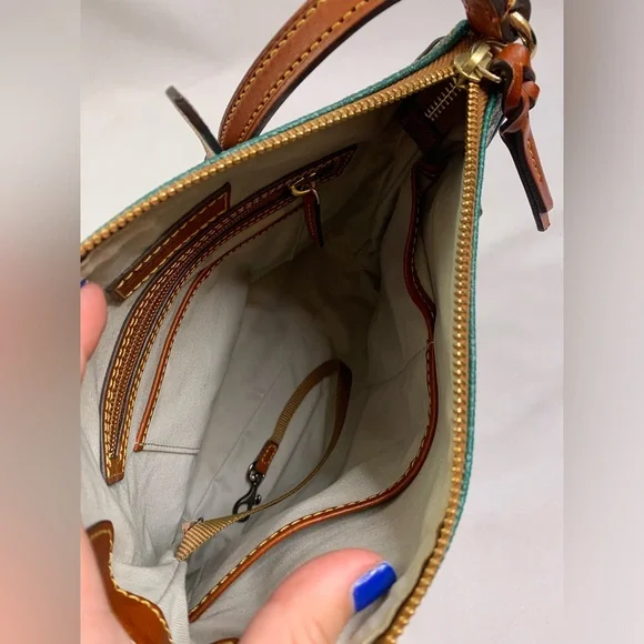 Dooney and Bourke Michigan State University MSU double zip crossbody bag wallet